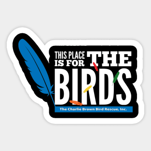 CB for the birds - white type Sticker